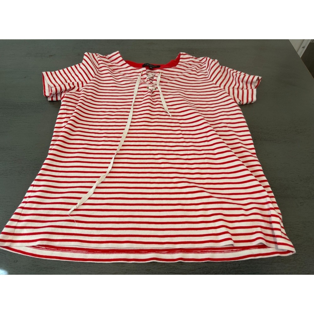 red white striped JONES NEW  YORK SIGNATURE plus size shirt 2X